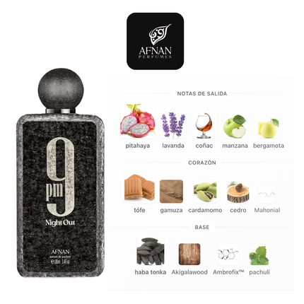 Afnan 9 PM Night Out 1.1 Premium Extrait 100ml