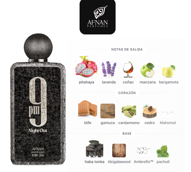 Afnan 9 PM Night Out 1.1 Premium Extrait 100ml