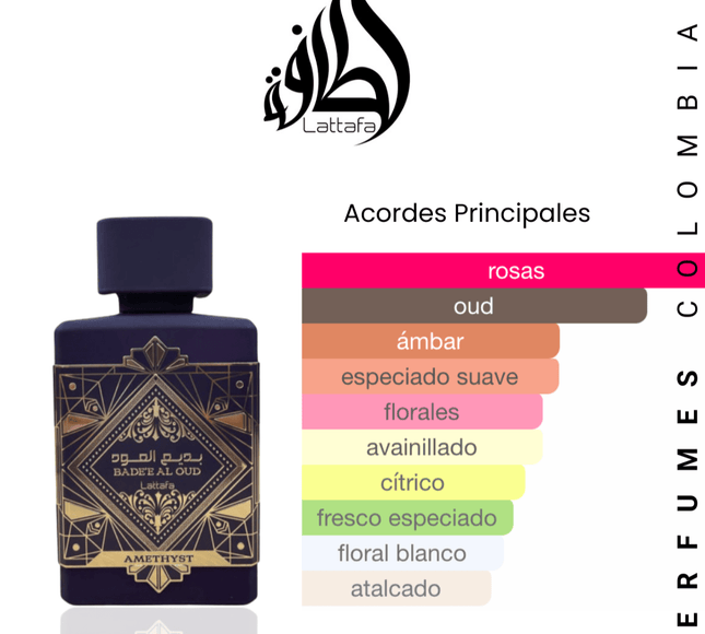 Lattafa Bade'e Al Oud Amethyst 100ml EDP 1.1 Premium - Perfumes Colombia